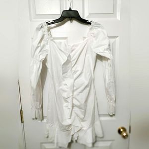 White Ruffled Mini Dress